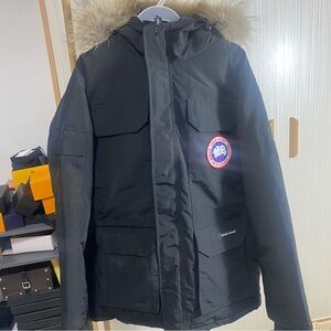 Canada Goose Black Puffer Jacket with Fur Hood